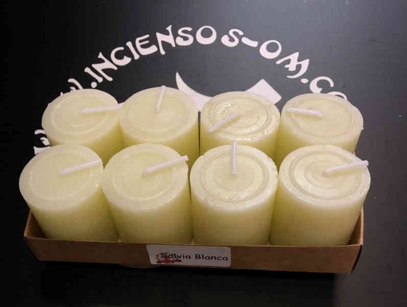 Pack 8 velas aroma Salvia Blanca